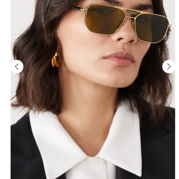 PRADA  Authentic D-frame Gold/tone and tortoiseshell sunglasses. NWT. Tried on. - Picture 5 of 8